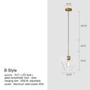 DecorBites™ Glass Chandelier Lighting for Home Dining Room Kitchen Decor Pendant Lights