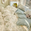 DecorBites™ Double-Sided Floral Print Cotton Bedding Set - Queen Size Soft Duvet Cover Set