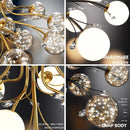 Modern black & gold glass bubble ball ceiling light living room