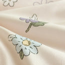 Pastel pink & white cartoon bear printed summer quilt bedroom blanket