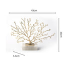 DecorBites™ Coral Tree Sculpture: Gold Metal Decorative Figurine on Marble Base