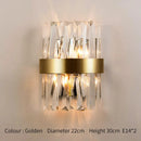 DecorBites™ Golden Crystal Wall Lamp: Elegant LED Sconce for Bedroom, Living Room, Bathroom