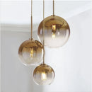 DecorBites™ Gradient Glass Chandelier: Modern Nordic Living Room Lighting for Bedroom or Restaurant