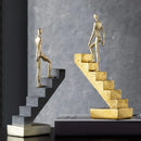 DecorBites™ Golden Man Abstract Resin Figure Sculpture Staircase Decor