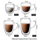 DecorBites™ Double Wall Borosilicate Glass Mug Heat Resistant Tea Coffee Cup
