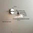 DecorBites™ Clear Glass LED Wall Lamp Pull Chain Switch Modern Up Down Rotatable Stair Light Fixtures