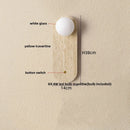 DecorBites™ LED Wall Light Fixtures Bedroom Modern Button Switch Yellow Travertine White Iron Bedside Lamp