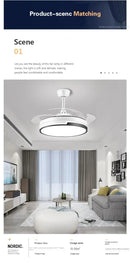 DecorBites™ Copper Ceiling Fan with Energy-saving Lighting, Modern Style, 6-speed Variab