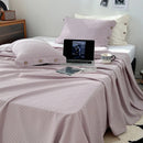 DecorBites™ Luxe Cotton Satin Stripe Bed Sheet Set with 2 Pillowcase