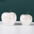 DecorBites™ Glowing Ceramic Apple Statue for Desk Ornaments and Room Decor