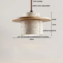 Minimalist beige concrete and wood led pendant light dining room
