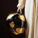 DecorBites™ Gold Foil Ceramic Vase for Flower Arrangement and Home Decoration