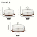 DecorBites™ Creative Wooden Cake Pan Food Storage Box with Glass Lid