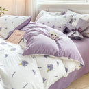 DecorBites™ Cozy Pattern Printed 4Pcs Single Bedding Set - Soft Cotton Fabric