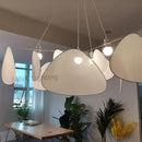 DecorBites™ Leaf Grid Chandelier: Designer White Fabric Screen Suspension Lighting for Kitchen Island, Living Room, Bedroom