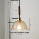 DecorBites™ Ceramic Walnut Wood Pendant Light Fixture - Adjustable LED Lamparas for Study Aisle