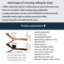 DecorBites™ 36" Wooden White Ceiling Fan with Remote Control - Modern Indoor Solid Wood Fan