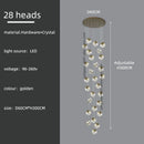 DecorBites™ Crystal Modern Chandelier for Living Room Luxury Loft LED Lighting Staircase Chandelier