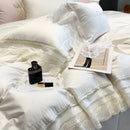 DecorBites™ Lace Ruffle Bedding Set, 1000TC Egyptian Cotton, Luxury Princess Style