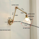 DecorBites™ Ceramic Copper LED Wall Lights with Pull Chain Switch - Nordic Modern Bedside Lamp