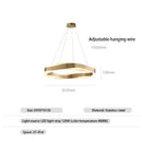 Modern gold & black circle pendant light living room chandelier
