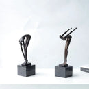 DecorBites™ Diving Sportsman Metal Sculpture - Abstract Swimming Figure for Home Decor