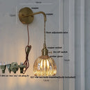 DecorBites™ LED Wall Lights Modern Nordic Pull Chain Glass Bedroom Lamp