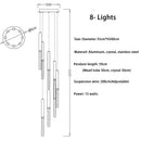 DecorBites™ Crystal Led Chandelier for Modern Loft Living Room Staircase, Gold Art Deco Hanging Lamp