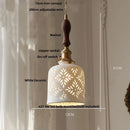 DecorBites™ Brown Wood LED Pendant Lamp Ceramic Nordic Hanging Light Fixtures