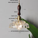 DecorBites™ Amber Glass LED Pendant Light Fixture Nordic Modern Copper Hanging Lamp
