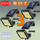 DecorBites™ 160COB Solar Outdoor Wall Lights Motion Sensor Remote Control Garden Street