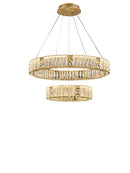DecorBites™ Crystal Glass Chandelier: Big Round Luxury LED Ceiling Hanging Lamps for Home Decor.