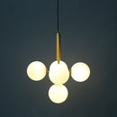 DecorBites™ Golden Glass Balls Chandelier Ceiling Light for Elegant Home Decor
