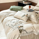 DecorBites™ Deluxe Lyocell Cotton Embroidery Bedding Set - Soft, Silky, Breathable Luxury Bed Set