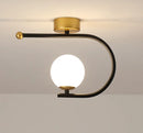 DecorBites™ Gold Glass LED Ceiling Light Simple Home Decor Living Room Bedroom Fixture