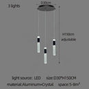 DecorBites™ Cylindrical Crystal Chandelier: Modern Villa Living Room Lamp for Stylish Interiors.
