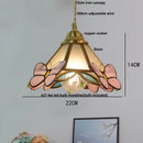 DecorBites™ Butterfly Pink LED Pendant Lamp Walnut Wood Glass Nordic Modern Home Decor