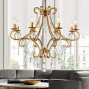 DecorBites™ Iron Crystal Chandelier: Modern Industrial Luxury for Home Lighting