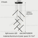 Modern black led staircase pendant chandelier dining room light