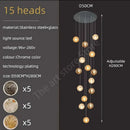 DecorBites™ Crystal Glass Spiral Ceiling Chandelier for Modern Living Room & Kitchen Decor