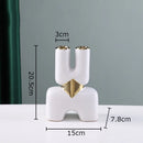 DecorBites™ Gold Geometry Ceramic Vase Desk Decoration Modern Floral Room Decor Vase