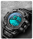 Men LED Digital Watch – Luminous Waterproof Sport Military Wristwatch
