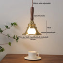 DecorBites™ Green Glass LED Pendent Lamps, Walnut Copper Modern Hanging Light Fixtures