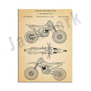 DecorBites™ Dirt Bike Patent Blueprint Poster Canvas Wall Art