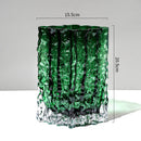 DecorBites™ Clear Ice Vase for Hydroponic Flowers Desk Decor Bouquets Minimalist Floral Arrangement Modern Glass Pot