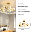 DecorBites™ Gold Branches Chandeliers with Porcelain Leaves Pendant Light - Luxury Living Room Decor