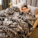 DecorBites™ Cozy Flocked Raschel Blanket | Soft & Warm Double-Sided Winter Bedding