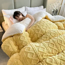 DecorBites™ Cozy Winter Bed Blanket: Luxe Lamb Cashmere Warmth Quilt for Comfort