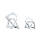 DecorBites™ Geometric Cross Square Ring Sculpture White - Home Decor Ornament
