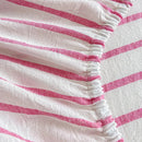 DecorBites™ Cotton Stripe Fitted Sheet- Single Cozy Mattress Cover with Elastic Band